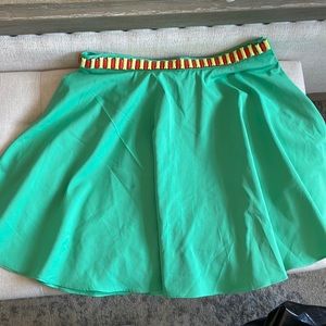 English Rose side zip high waisted green belted skirt. Size medium.